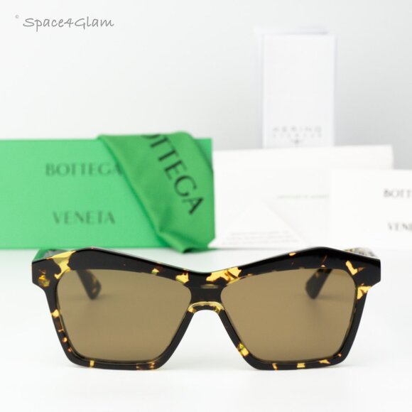 Bottega Veneta Women Sunglasses Havana Brown Shield BV1093S  display picture 1